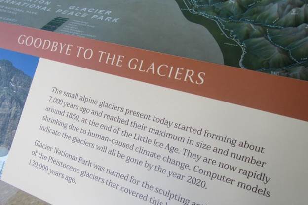 Glacier National Park has reportedly removed and replaced signs that say, "the glaciers will all be gone by the year 2020."